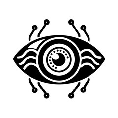 cyber eye icon, cyber eye silhouette vector illustration-simple silhouette illustration of cyber eye, perfect for cyber eye logos and icons