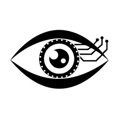 cyber eye icon, cyber eye silhouette vector illustration-simple silhouette illustration of cyber eye, perfect for cyber eye logos and icons