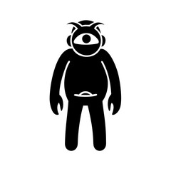 cyclops icon, cyclops silhouette vector illustration-simple silhouette illustration of cyclops, perfect for cyclops logos and icons