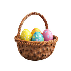 Delightful Easter Basket with Decorated Eggs