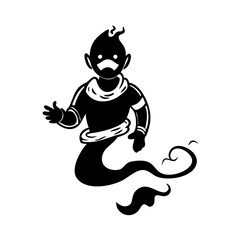 djinn icon, djinn silhouette vector illustration-simple silhouette illustration of djinn, perfect for djinn logos and icons