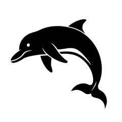 dolphin icon, dolphin silhouette vector illustration-simple silhouette illustration of dolphin, perfect for dolphin logos and icons