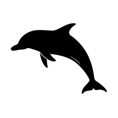 dolphin icon, dolphin silhouette vector illustration-simple silhouette illustration of dolphin, perfect for dolphin logos and icons