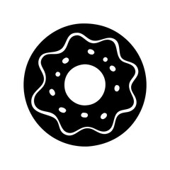 doughnut icon, doughnut silhouette vector illustration-simple silhouette illustration of doughnut, perfect for doughnut logos and icons
