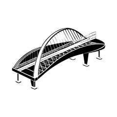 futuristic bridge icon, futuristic bridge silhouette vector illustration-simple silhouette illustration of futuristic bridge, perfect for futuristic bridge logos and icons