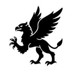 griffin icon, griffin silhouette vector illustration-simple silhouette illustration of griffin, perfect for griffin logos and icons