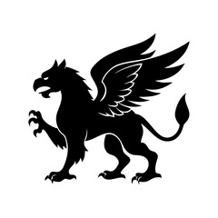 griffin icon, griffin silhouette vector illustration-simple silhouette illustration of griffin, perfect for griffin logos and icons