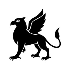 griffin icon, griffin silhouette vector illustration-simple silhouette illustration of griffin, perfect for griffin logos and icons