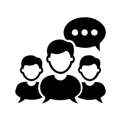 group chat icon, group chat silhouette vector illustration-simple silhouette illustration of group chat, perfect for group chat logos and icons