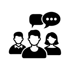 group chat icon, group chat silhouette vector illustration-simple silhouette illustration of group chat, perfect for group chat logos and icons