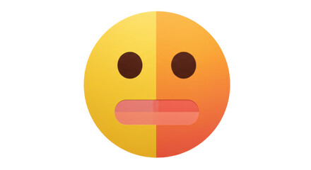 Isolated half happy, half sad face