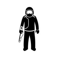 hazard suit icon, hazard suit silhouette vector illustration-simple silhouette illustration of hazard suit, perfect for hazard suit logos and icons