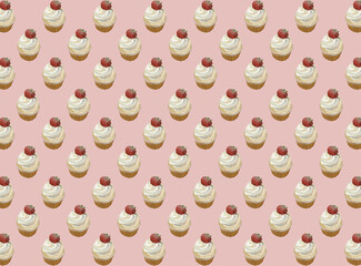 Cupcake Vintage Pattern Design Vector Textile
