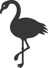 Fototapeta premium Flamingo Silhouette Icon – Standing Flamingo Vector for Tropical and Wildlife Designs