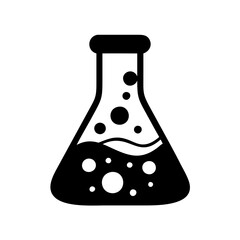 laboratory flask icon, laboratory flask silhouette vector illustration-simple silhouette illustration of laboratory flask, perfect for laboratory flask logos and icons