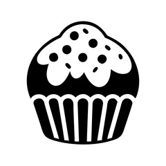 muffin icon, muffin silhouette vector illustration-simple silhouette illustration of muffin, perfect for muffin logos and icons