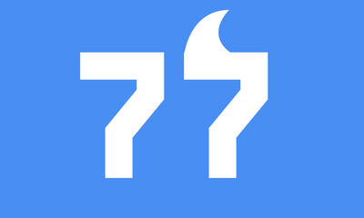 77 Shark Logo Number Simple Modern Blue.eps