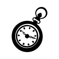 pocket watch icon, pocket watch silhouette vector illustration-simple silhouette illustration of pocket watch, perfect for pocket watch logos and icons