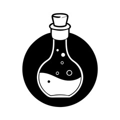 potion bottle icon, potion bottle silhouette vector illustration-simple silhouette illustration of potion bottle, perfect for potion bottle logos and icons