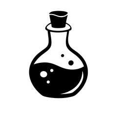potion bottle icon, potion bottle silhouette vector illustration-simple silhouette illustration of potion bottle, perfect for potion bottle logos and icons