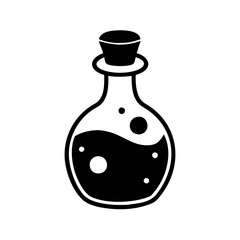 potion bottle icon, potion bottle silhouette vector illustration-simple silhouette illustration of potion bottle, perfect for potion bottle logos and icons