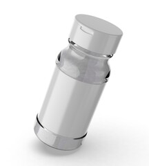 Kitchen supplies glass seasoning bottle with flip cap pepper sprinkler  template 3d illustration.