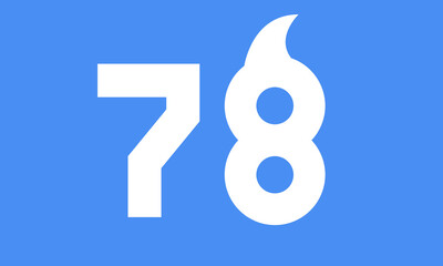 78 Shark Logo Number Simple Modern Blue.eps