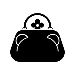 purse icon, purse silhouette vector illustration-simple silhouette illustration of purse, perfect for purse logos and icons