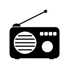 radio icon, radio silhouette vector illustration-simple silhouette illustration of radio, perfect for radio logos and icons