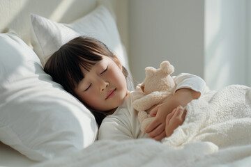 昼寝する女の子.Generative AI