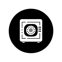 safe vault icon, safe vault silhouette vector illustration-simple silhouette illustration of safe vault, perfect for safe vault logos and icons