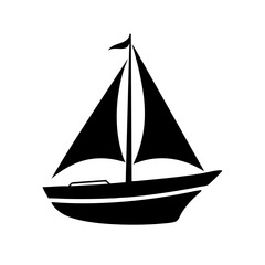 sailboat icon, sailboat silhouette vector illustration-simple silhouette illustration of sailboat, perfect for sailboat logos and icons