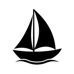 sailboat icon, sailboat silhouette vector illustration-simple silhouette illustration of sailboat, perfect for sailboat logos and icons