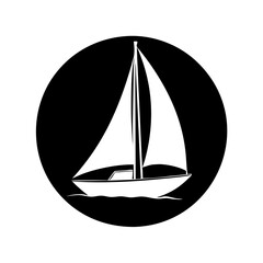 sailboat icon, sailboat silhouette vector illustration-simple silhouette illustration of sailboat, perfect for sailboat logos and icons
