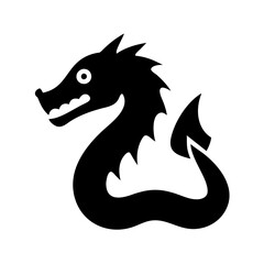 sea serpent icon, sea serpent silhouette vector illustration-simple silhouette illustration of sea serpent, perfect for sea serpent logos and icons