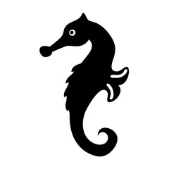 seahorse icon, seahorse silhouette vector illustration-simple silhouette illustration of seahorse, perfect for seahorse logos and icons