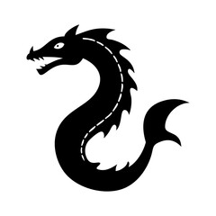 sea serpent icon, sea serpent silhouette vector illustration-simple silhouette illustration of sea serpent, perfect for sea serpent logos and icons