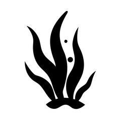 seaweed icon, seaweed silhouette vector illustration-simple silhouette illustration of seaweed, perfect for seaweed logos and icons