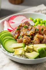 Homemade Hawaiian Tuna Poke Bowl
