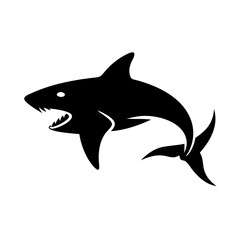 shark icon, shark silhouette vector illustration-simple silhouette illustration of shark, perfect for shark logos and icons