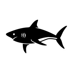shark icon, shark silhouette vector illustration-simple silhouette illustration of shark, perfect for shark logos and icons