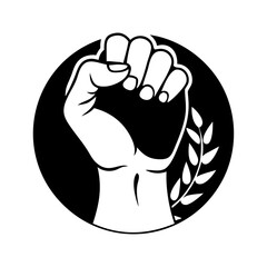 solidarity fist icon, solidarity fist silhouette vector illustration-simple silhouette illustration of solidarity fist, perfect for solidarity fist logos and icons