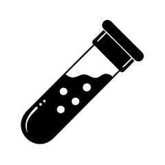 test tube icon, test tube silhouette vector illustration-simple silhouette illustration of test tube, perfect for test tube logos and icons