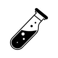 test tube icon, test tube silhouette vector illustration-simple silhouette illustration of test tube, perfect for test tube logos and icons