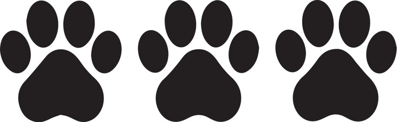 Paw print, animal footprint, pat icon. Stock Vector illustration isolated on white background. 
