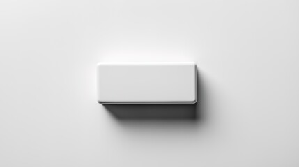Minimalist rectangular object on white, abstract tech concept with clean geometry