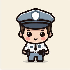 cartoon policeman with a gun
