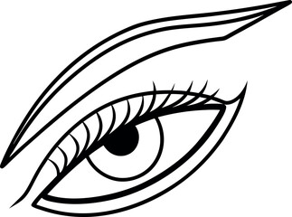 Obraz premium Elegant Woman's Eye with Defined Lashes and Brow in Black and White