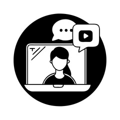video call icon, video call silhouette vector illustration-simple silhouette illustration of video call, perfect for video call logos and icons
