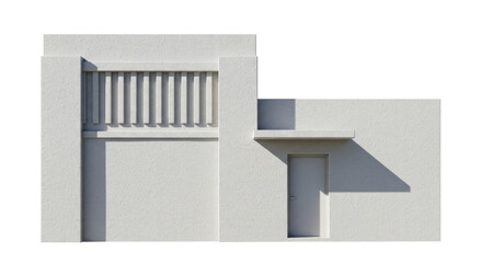 Isolated Minimalist Building Facade